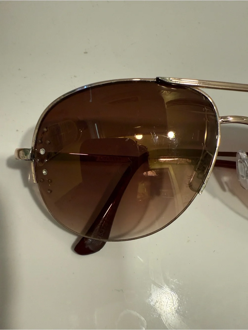 Brown Aviator Sunglasses - Classic Metal Frame